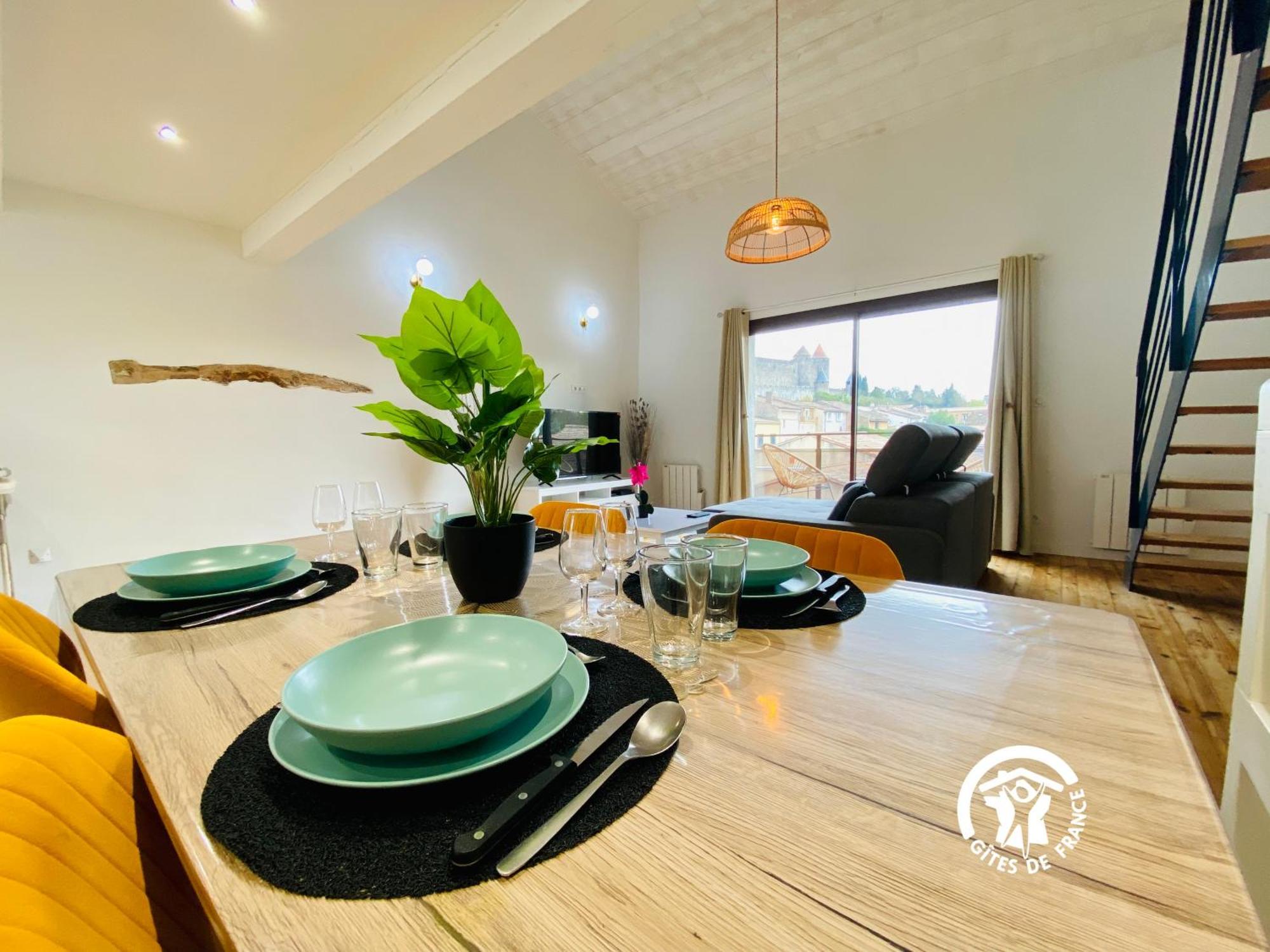 Loft Cocon Climatise - Imprenable Vue Sur Le Chateau Comtal Каркасон Екстериор снимка